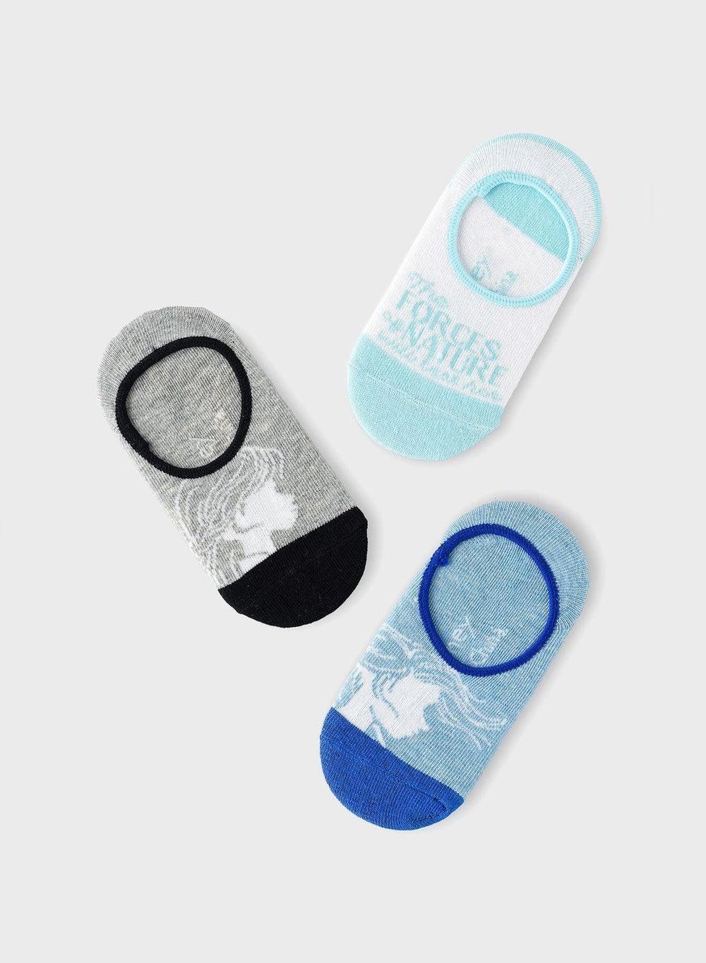 Girls Frozen 3 Pack No Show Socks Set - Image 1