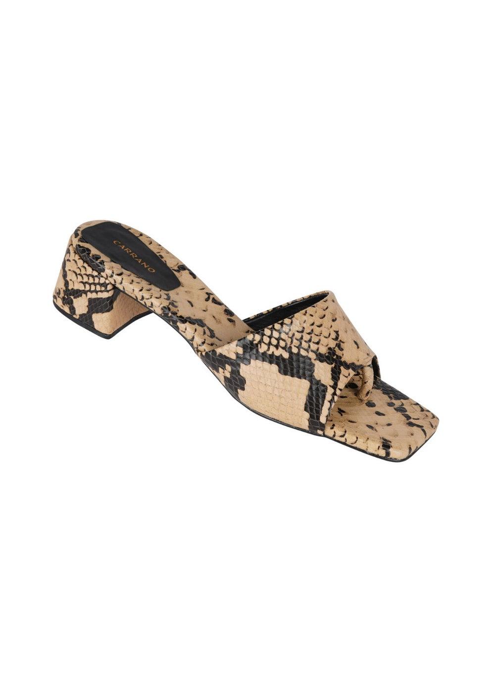 Carrano Python Leather Open Mule Mid Heel 155350 - Image 1