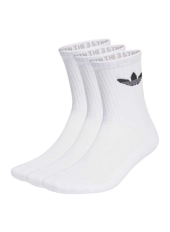 adidas Trefoil Cushion Crew Socks 3-Pack White - Image 1