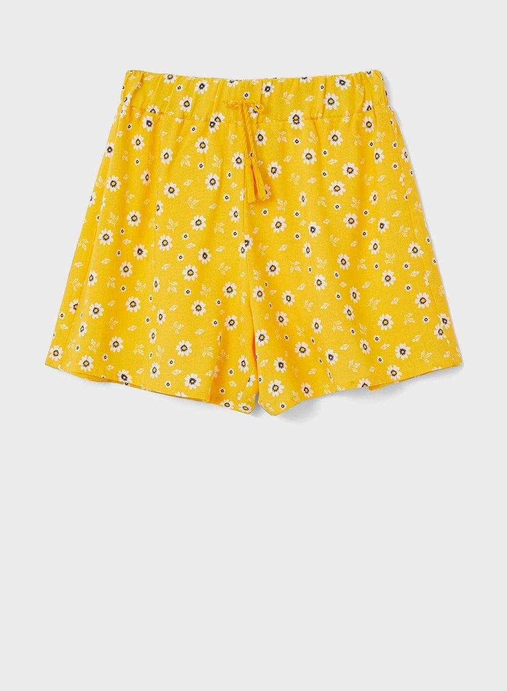 Girls Floral Print Shorts T3846A6Yl201 Yellow Multi - Image 1