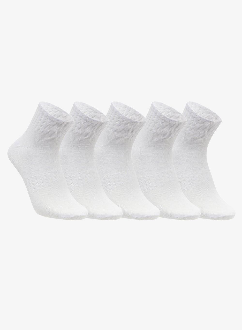 Men’s Fa45W White Training Ankle Socks 5-Pack - Image 1