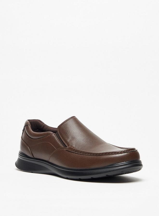 Men’s Brown PU Slip-On Loafers Alm48 Classic Comfort - Image 1