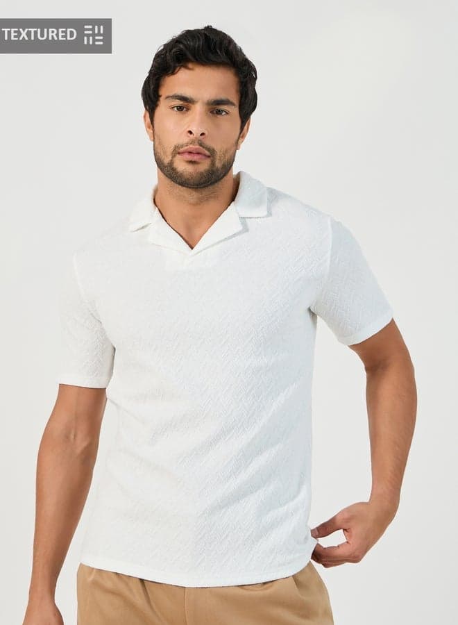 Styli Premium Chevron Knit Revere Collar Polo 7007096736 - Image 1