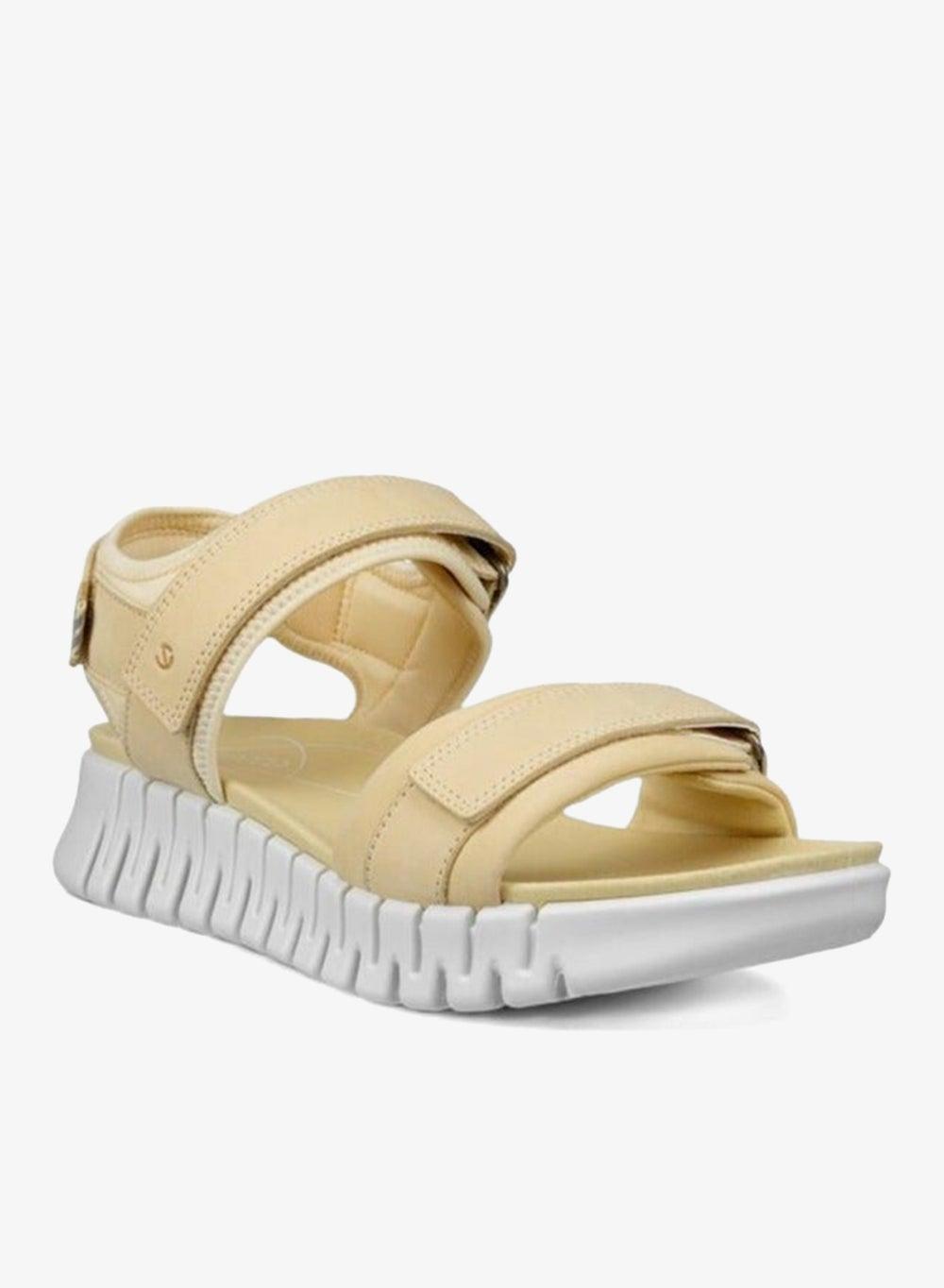 ECCO Gruuv Sol W Straw Leather Sandals Yellow - Image 1
