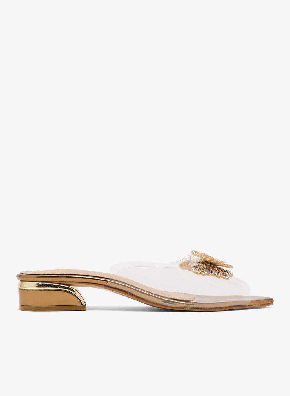 Ps 797 Antique Low Heel Clear Strap Sandals - Image 1