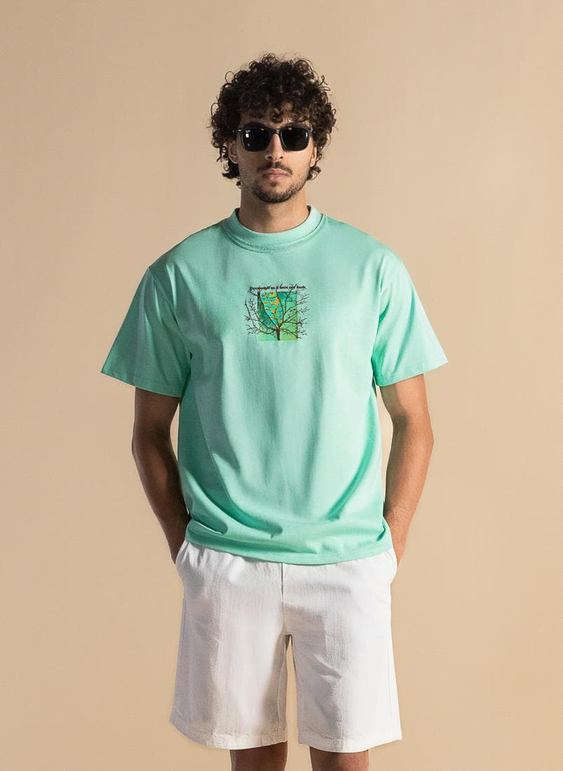Green Graphic Detail Cotton T-Shirt XL Fit - Image 1