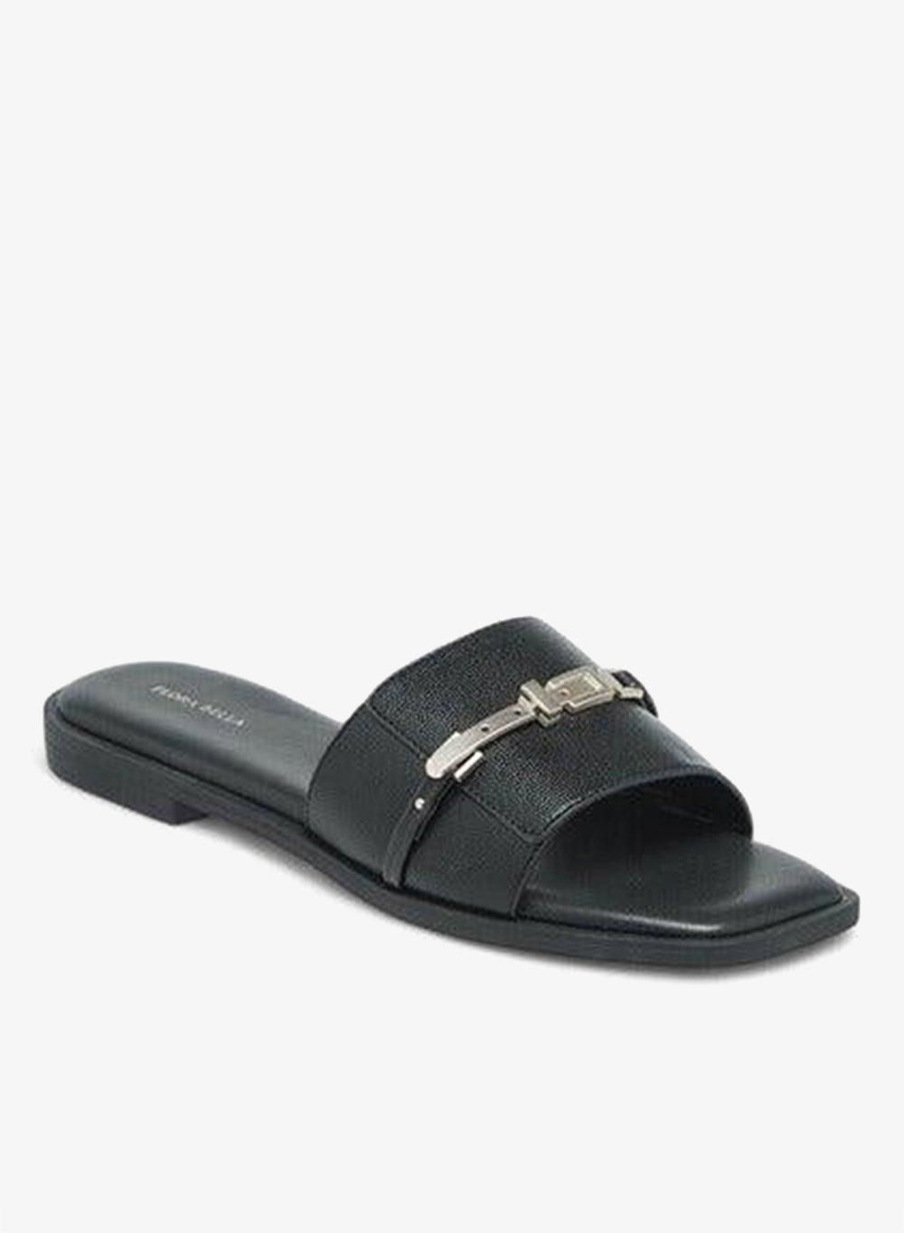 Black Metal Accent Slip-On Flat Sandals 2555165 - Image 1