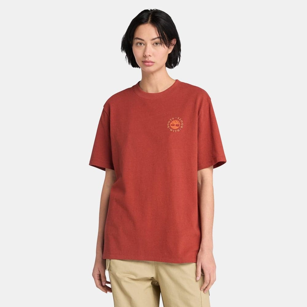 Timberland Boot Lab Graphic T-Shirt Washed Cotton Orange - Image 1