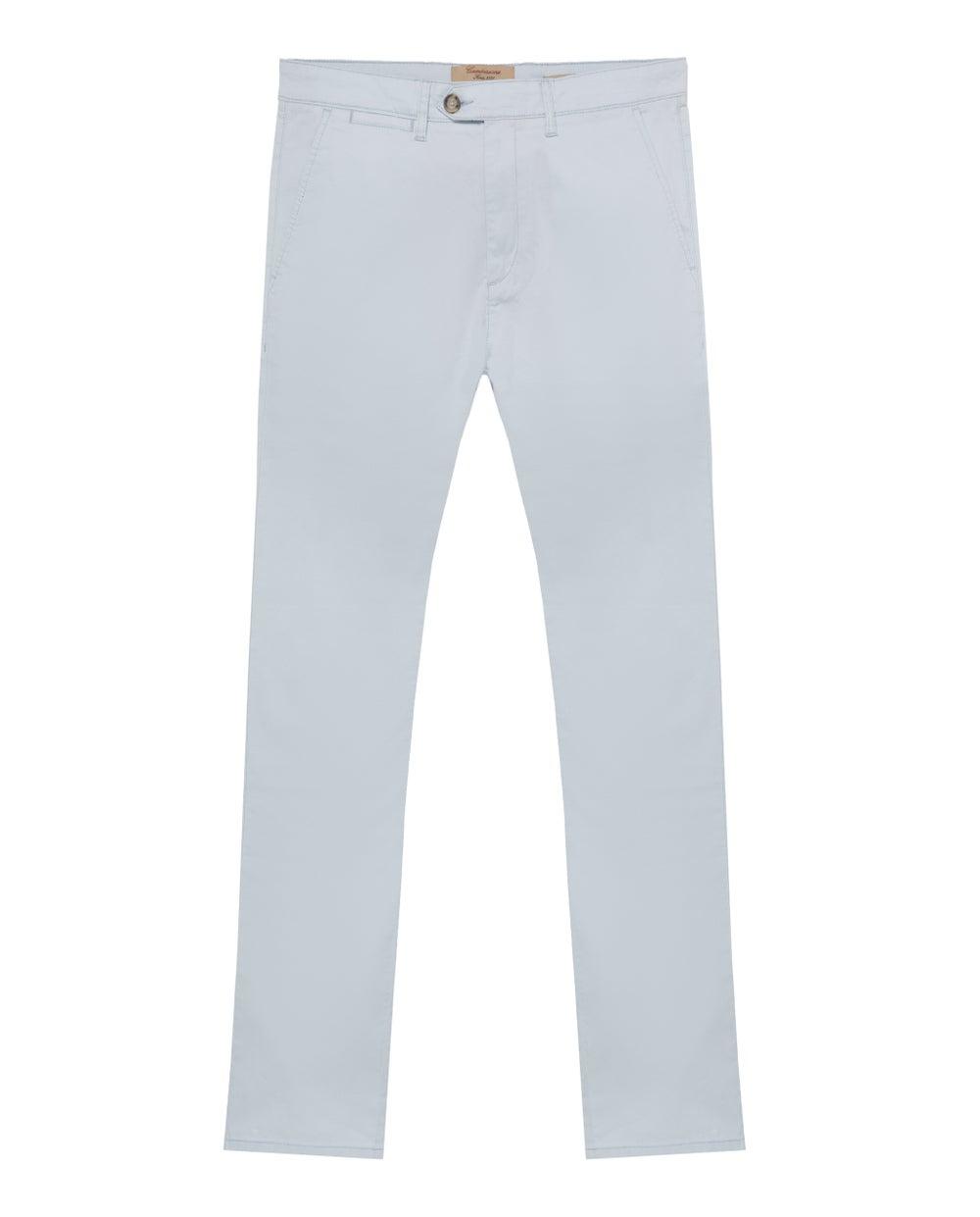 Light Blue Cotton Twill Chinos Straight Fit - Image 1