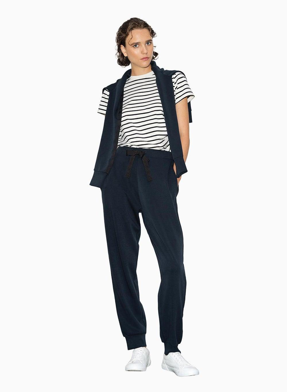 Wren Trim Detail Hoodie Blue Relaxed Fit Zip - Image 1
