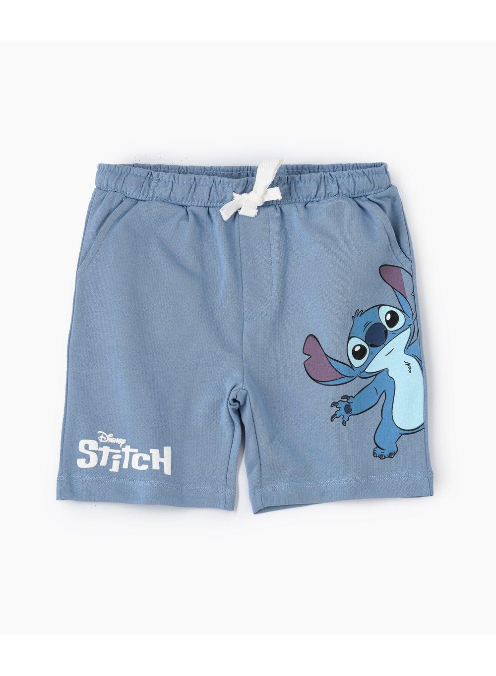 Lilo & Stitch Boys Graphic Cotton Jersey Shorts Blue - Image 1