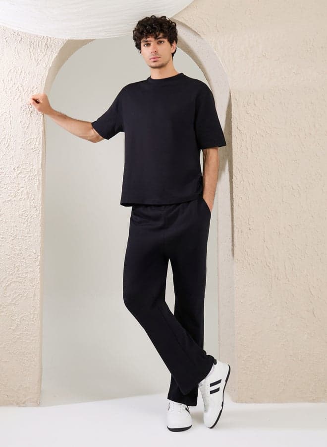 Black Graphic Oversized T-Shirt Joggers Set 7010634801 - Image 1