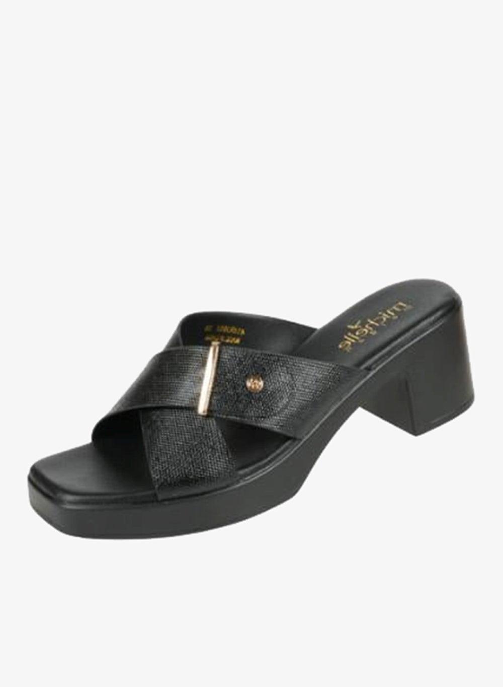 Michelle Morgan 414RJ60J Black Block Heel Sandals - Image 1