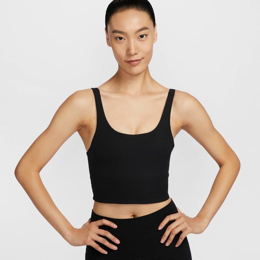 Zenvy Rib Light-Support Yoga Sports Bra Black - Image 1