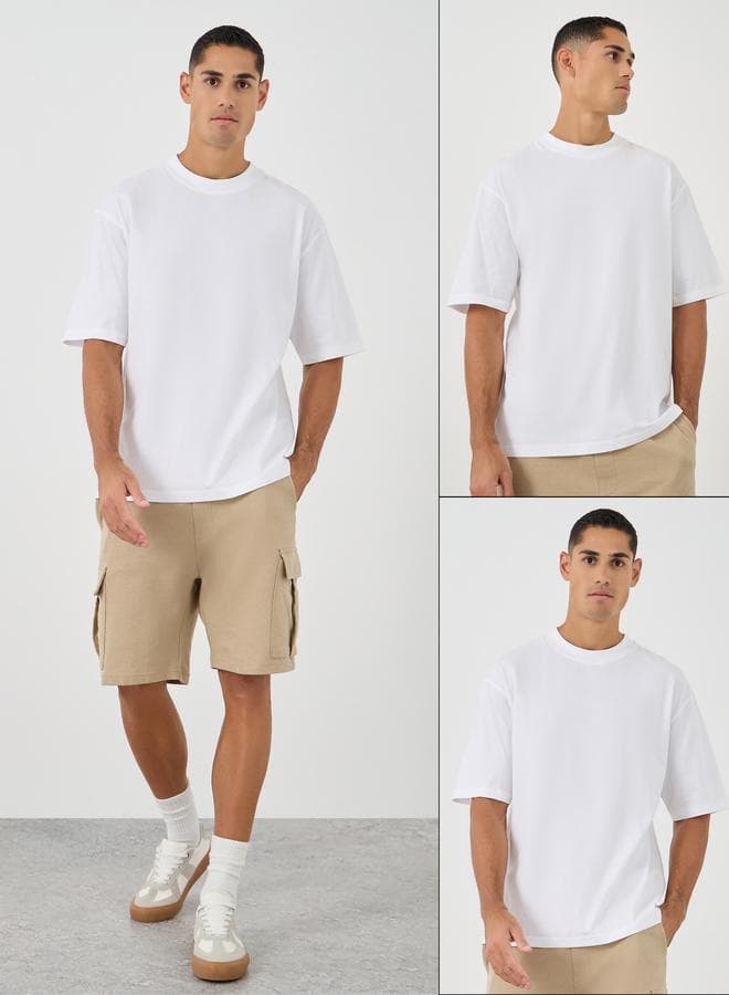 Pack of 2 Heavy Cotton Oversized Mock Neck Tees - Image 1