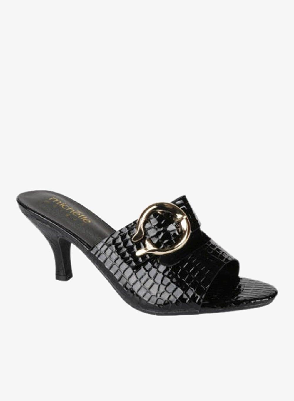 Michelle Morgan 213RC002 Black Kitten Heel Mule - Image 1