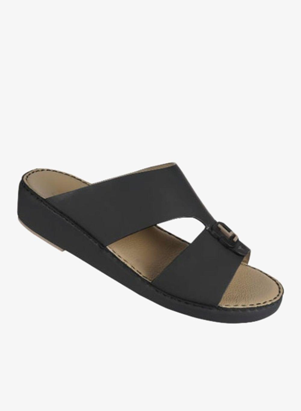 Barjeel Uno BSP1-55 Black Premium Arabic Sandals - Image 1