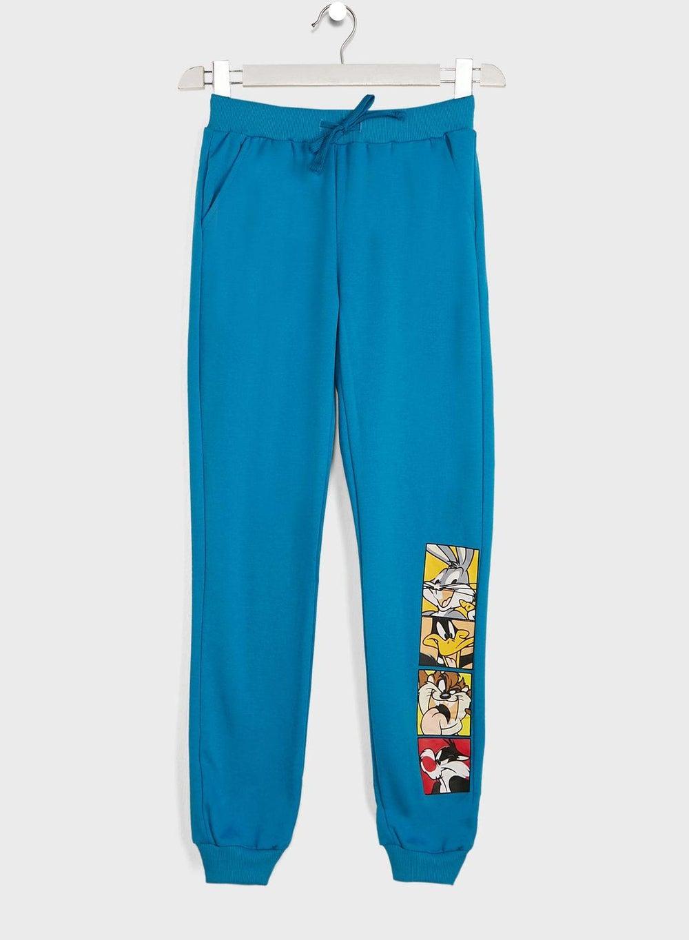 Looney Tunes Girls Blue Casual Sweatpants - Image 1