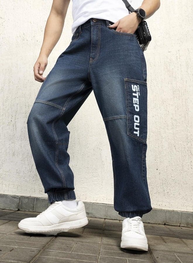Men’s Indigo Baggy Jeans – Relaxed Wide Leg Fit - Image 1
