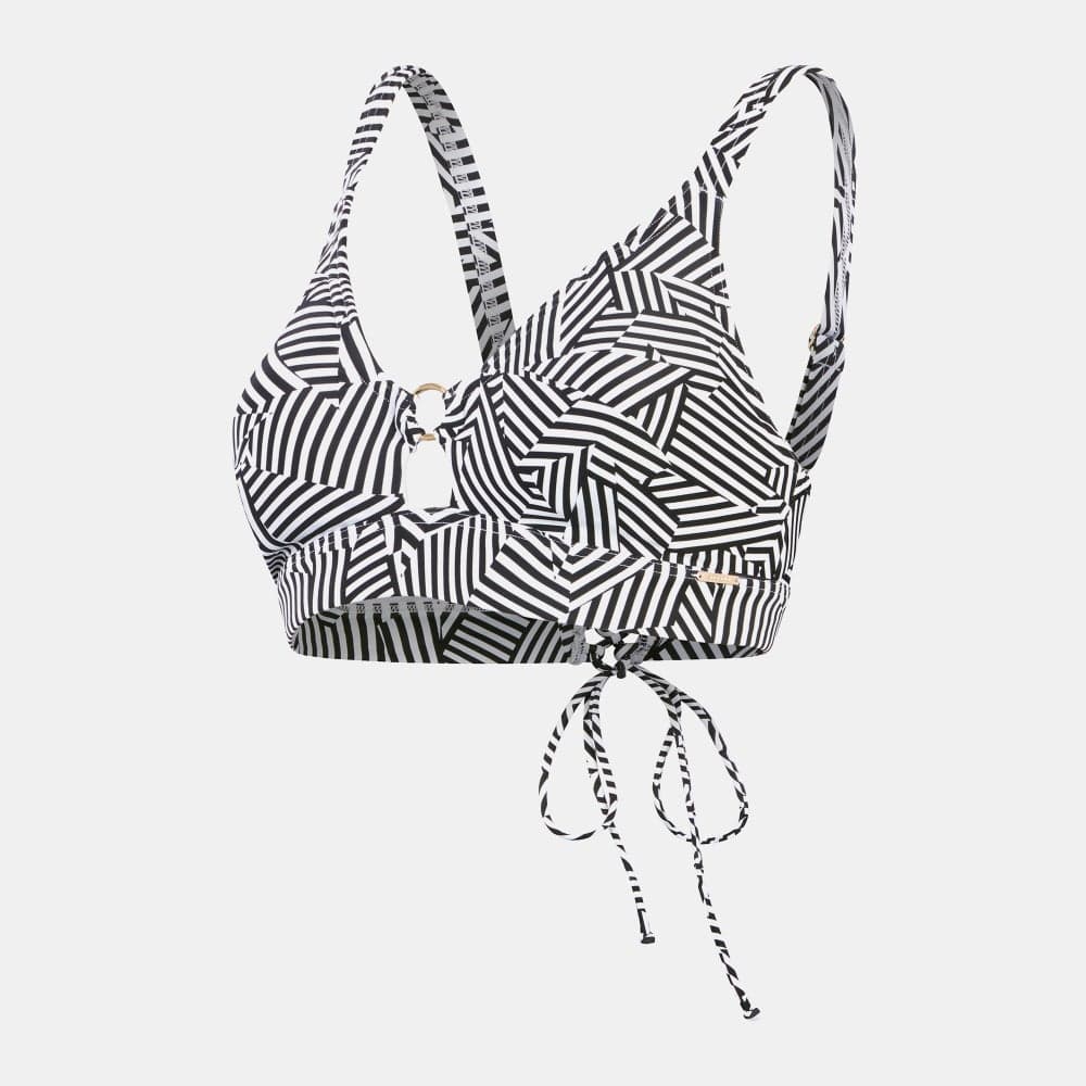 Speedo Shaping Printed Triangle Bikini Top Black - Image 1