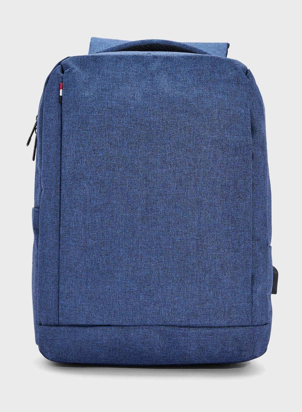 Vhl2011 Navy Casual Backpack with USB Charging Port - Image 1