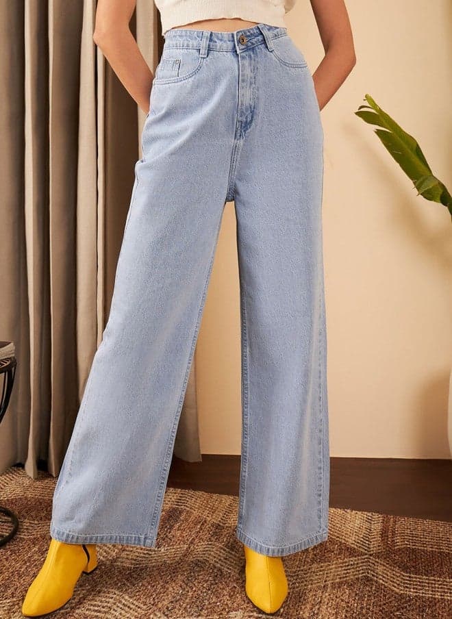 Street 9 Light Blue High-Rise Flared Jeans - Image 1