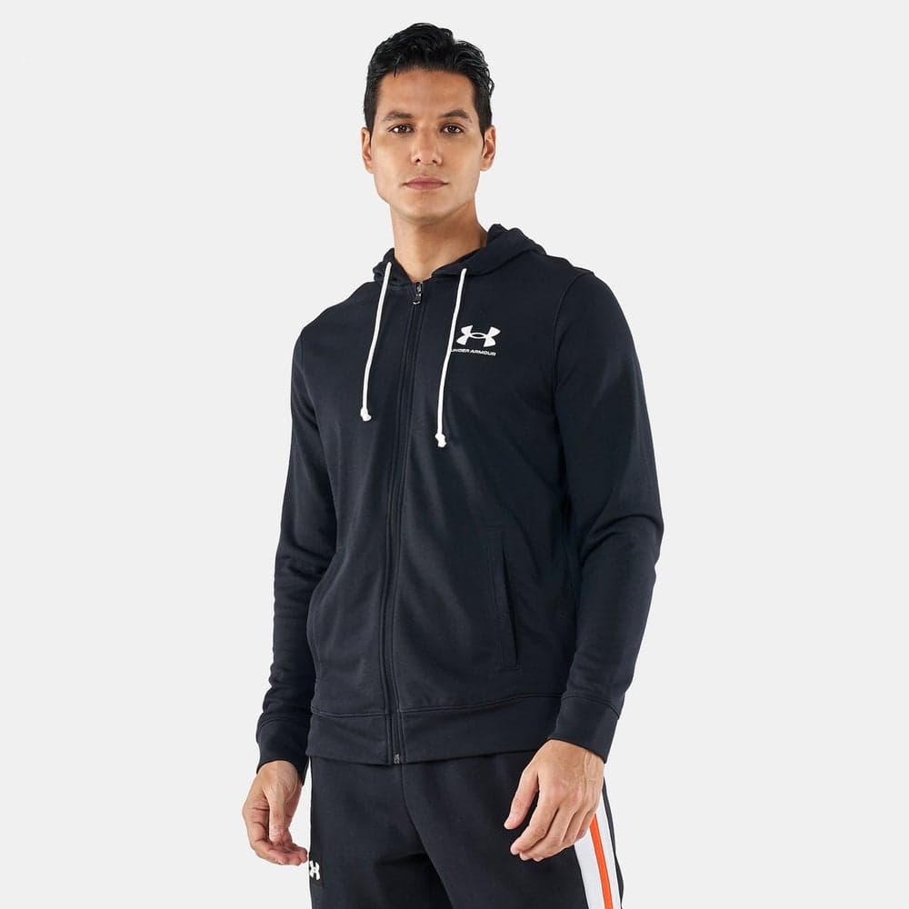 UA Rival Terry LC Men's Full Zip Hoodie Black - Image 1
