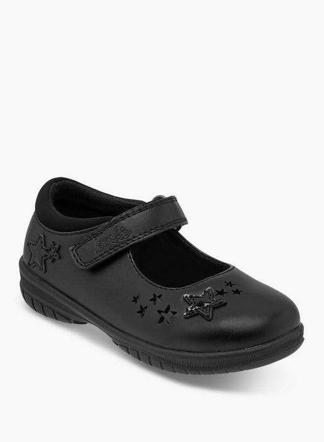 Girls Black Star Mary Jane School Shoes 68862 1 - Image 1