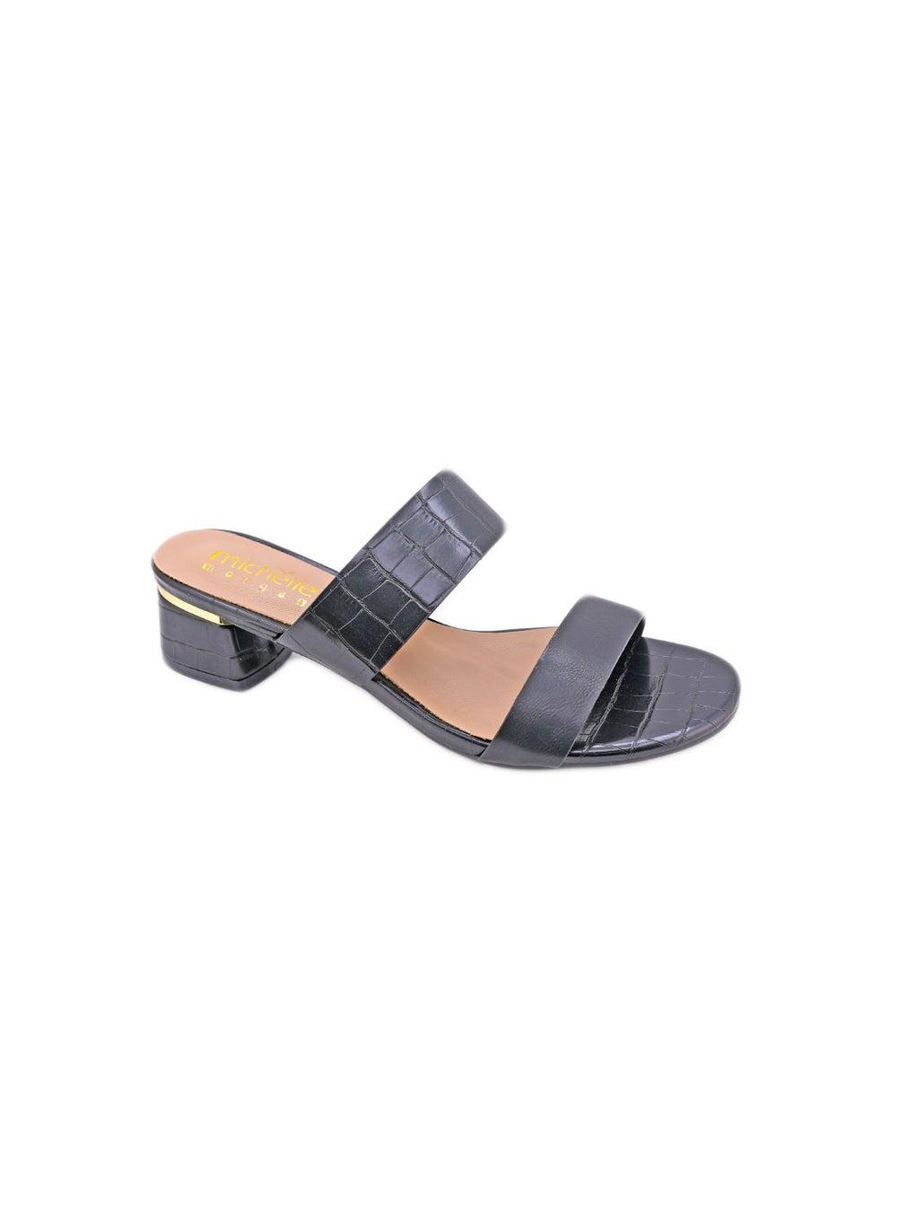 Elegant Black Mule Block Heels 113Rc905 - Image 1