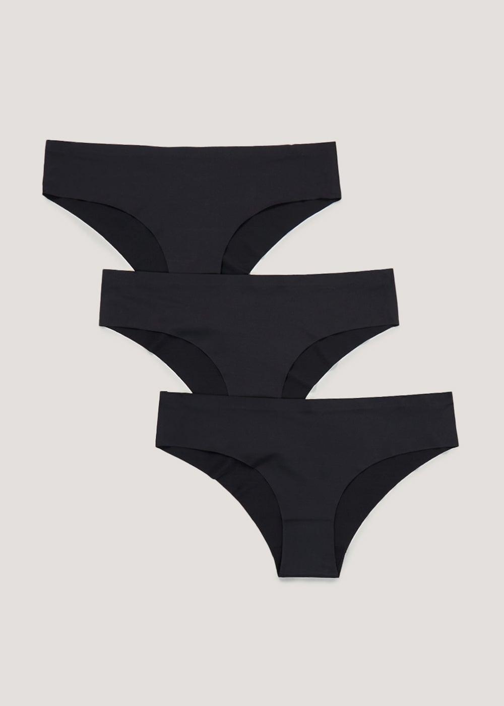 3 Pack No VPL Brazilian Knickers – Seamless Black Comfort - Image 1