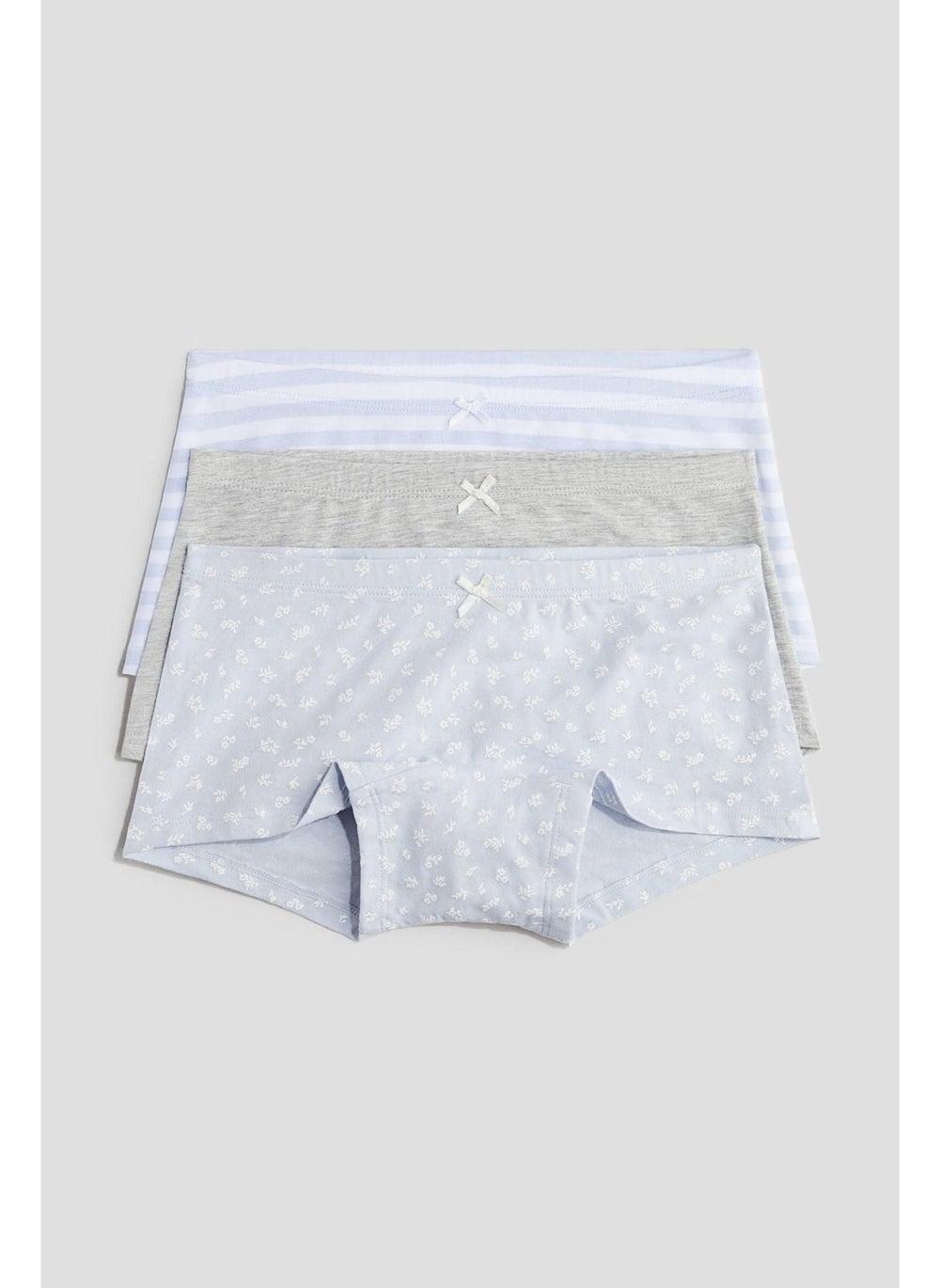 Girls’ Cotton Boxer Briefs 3-Pack Blue Dusty Light - Image 1