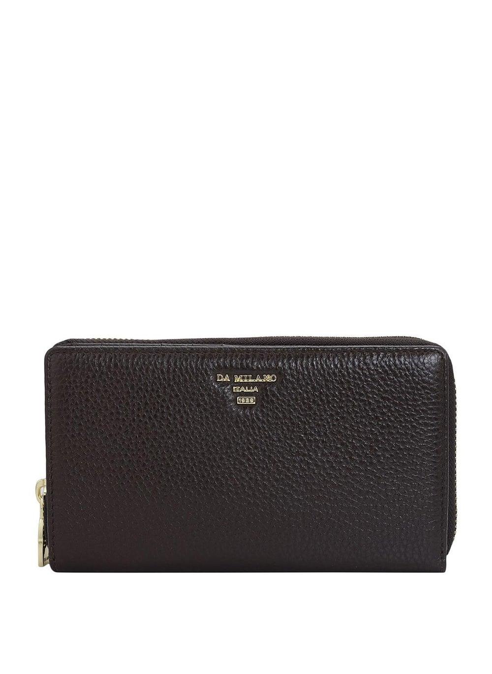 Premium Genuine Leather Brown Ladies Wallet Compact Organizer - Image 1