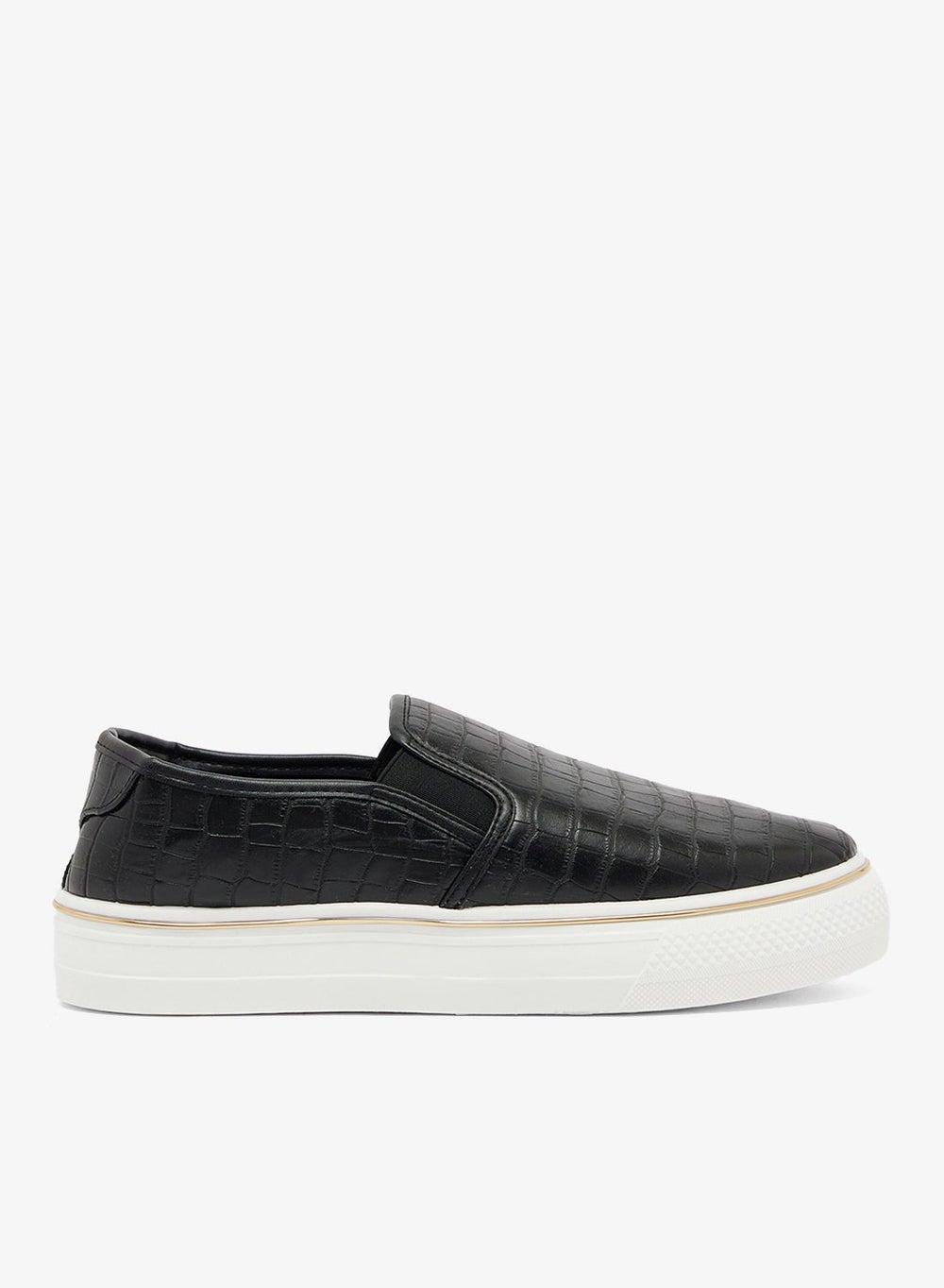 Black Canvas Slip-On Sneakers F80533Am1 - Image 1