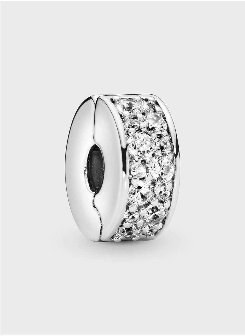 Pandora Clear Pavé Clip Charm Sterling Silver CZ - Image 1