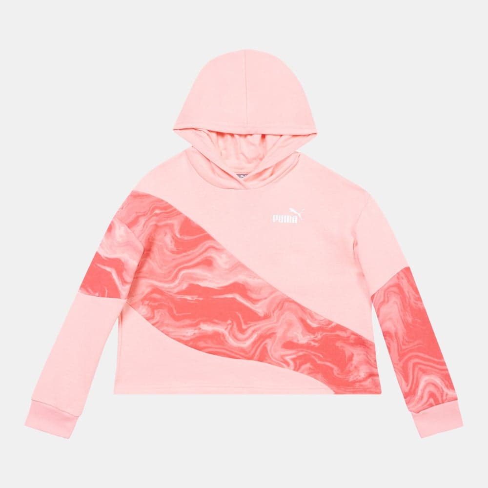 PUMA Kids POWER Marbleized Pullover Hoodie Pink - Image 1