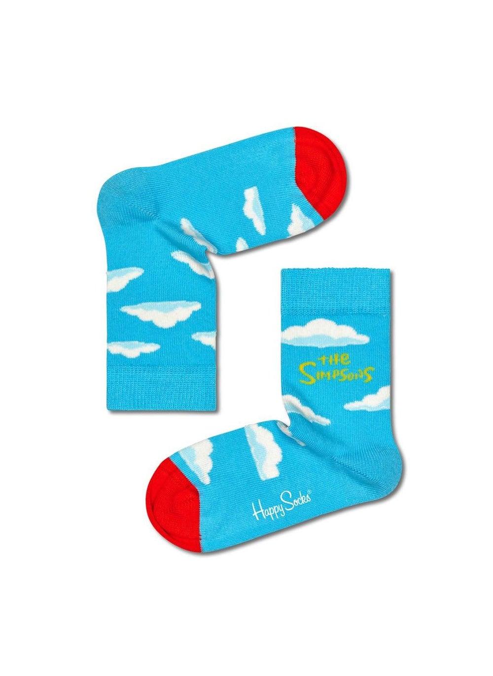 Clouds Kids Cotton Socks – Multicolor Christmas Print - Image 1