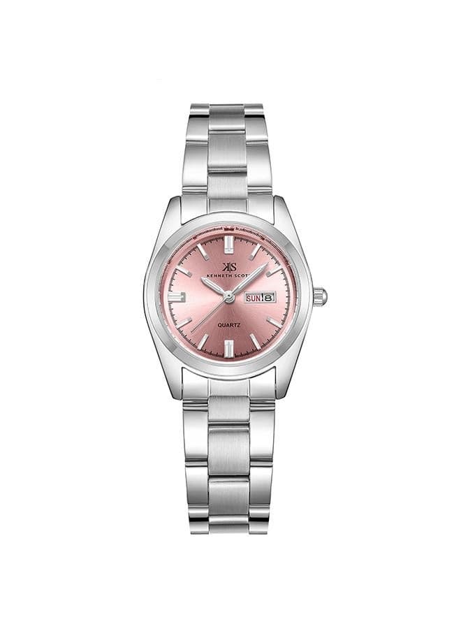 Kenneth Scott Pink Dial Stainless Steel Watch K23543-SBSP - Image 1