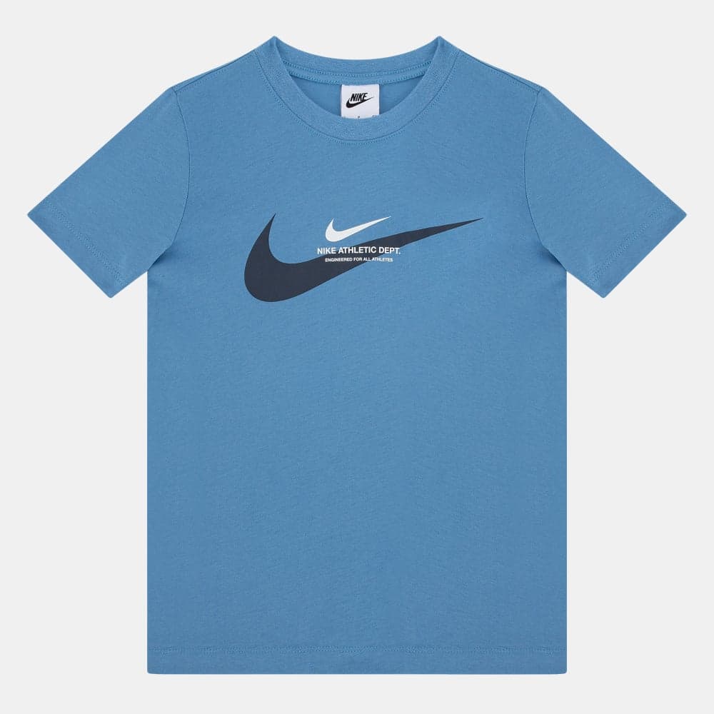 Nike Kids' Sportswear Blue Swoosh Graphic T-Shirt - Image 1