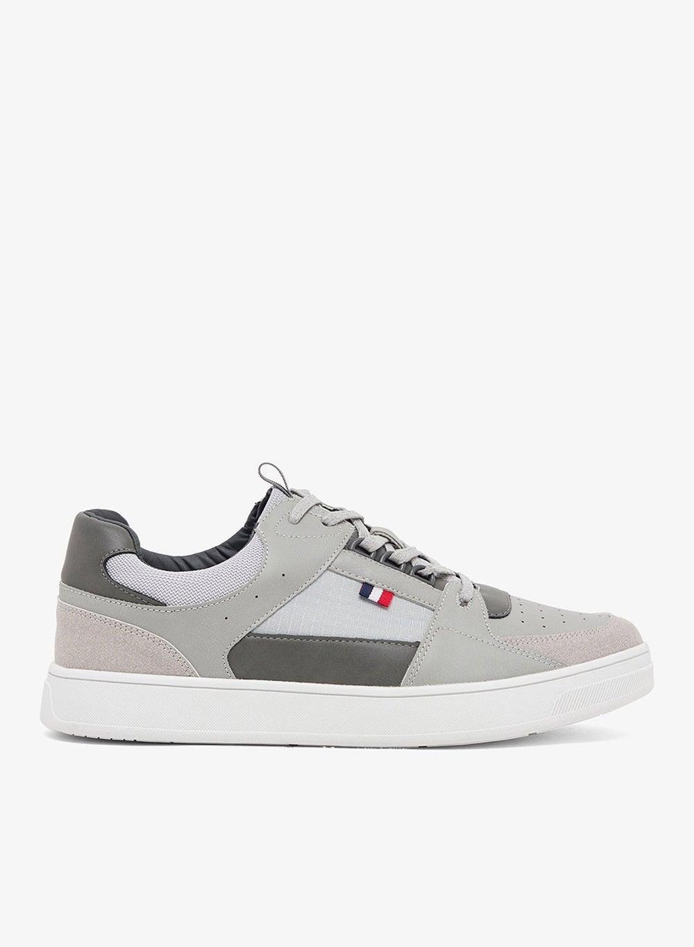 Men’s Grey Webbing Loop Lace-Up Sneakers S14 - Image 1