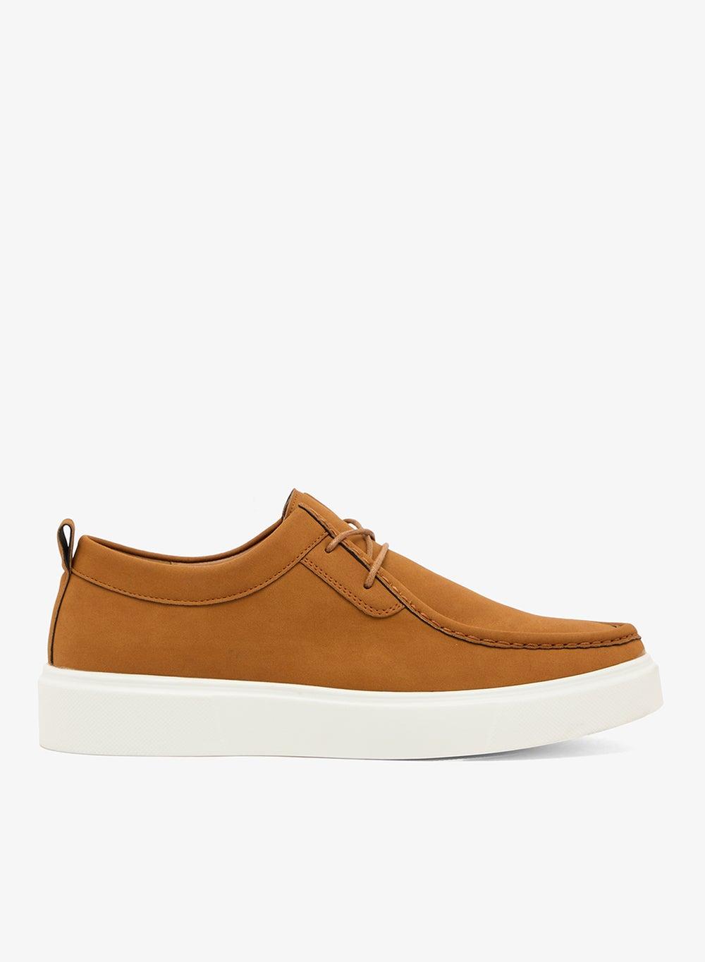 M0426 Tan Casual Lace-Up Shoes for Men - Image 1