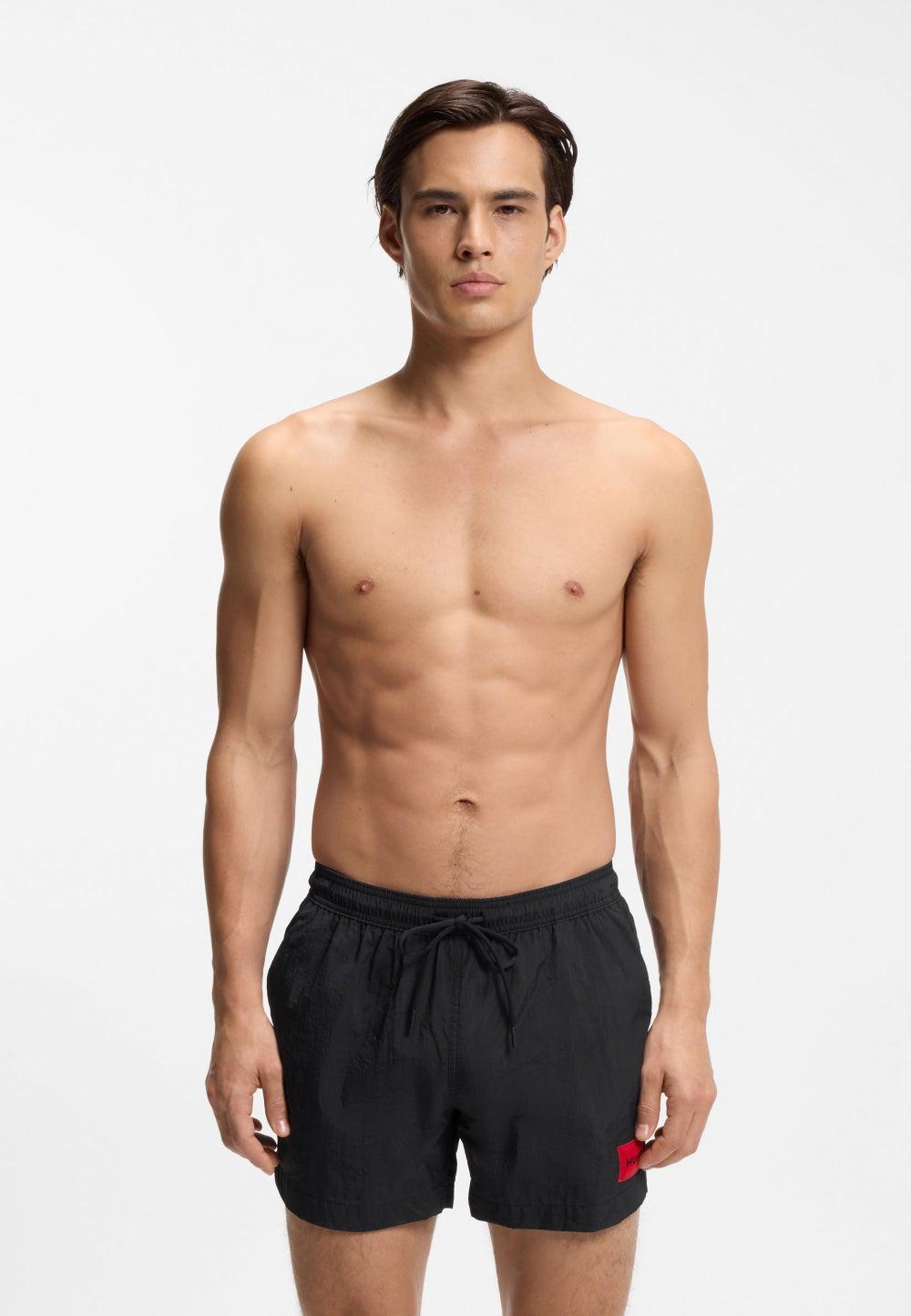 HUGO Black Quick-Dry Logo Swim Shorts 50493450001 - Image 1