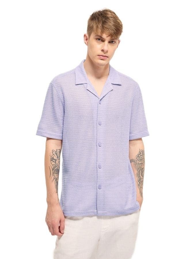 Light Purple Men's Classic Button-Down Shirt - Image 1
