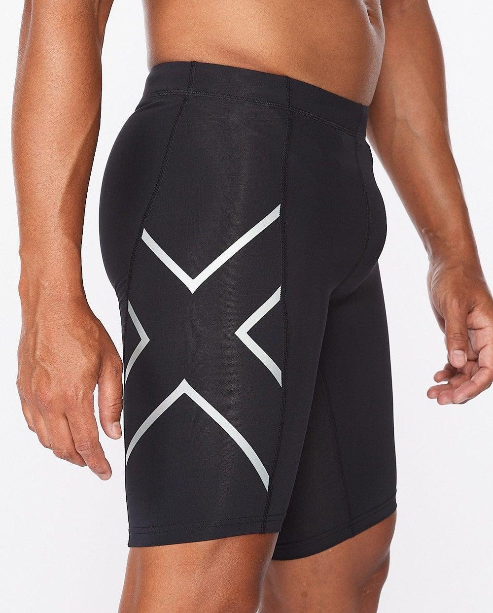 Core Compression Running Shorts Black Logo Mid-Rise - Image 1