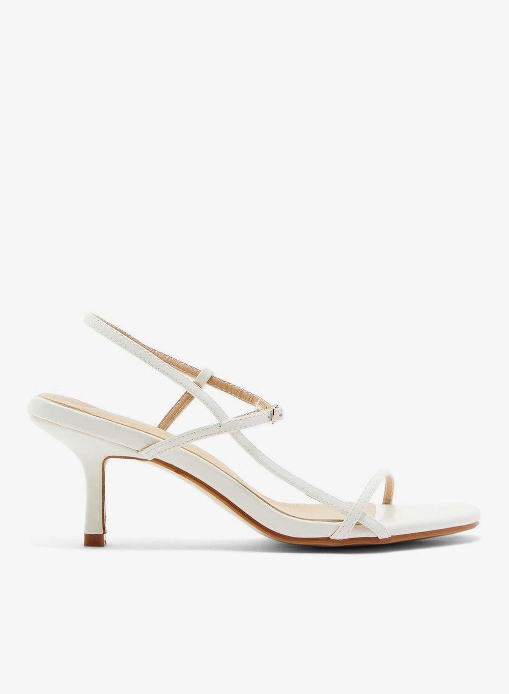 White Skinny Strap Heeled Sandals 19826 40 - Image 1