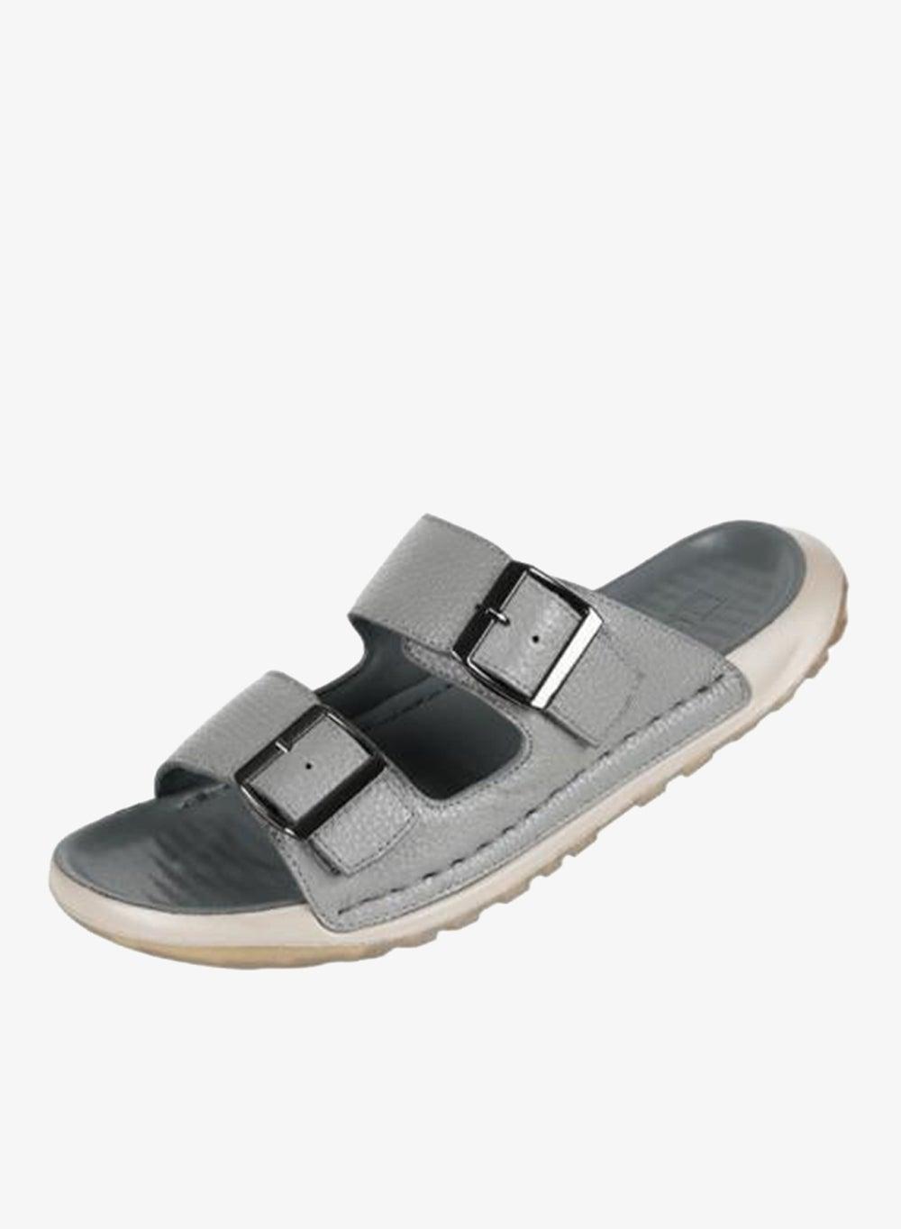 Barjeel Uno 23218-2 Grey Leather Casual Sandals - Image 1