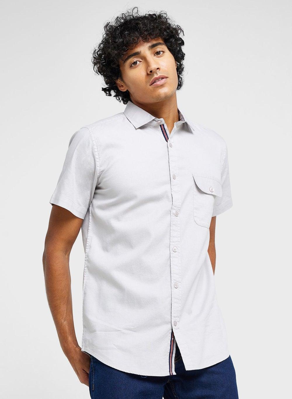 Men’s Cotton-Elastane Casual Single Pocket Shirt - Image 1