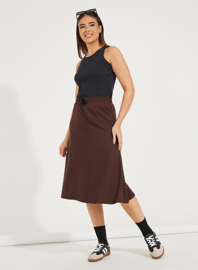 Drawstring Knit Midi Skirt 7008610205 - Image 1