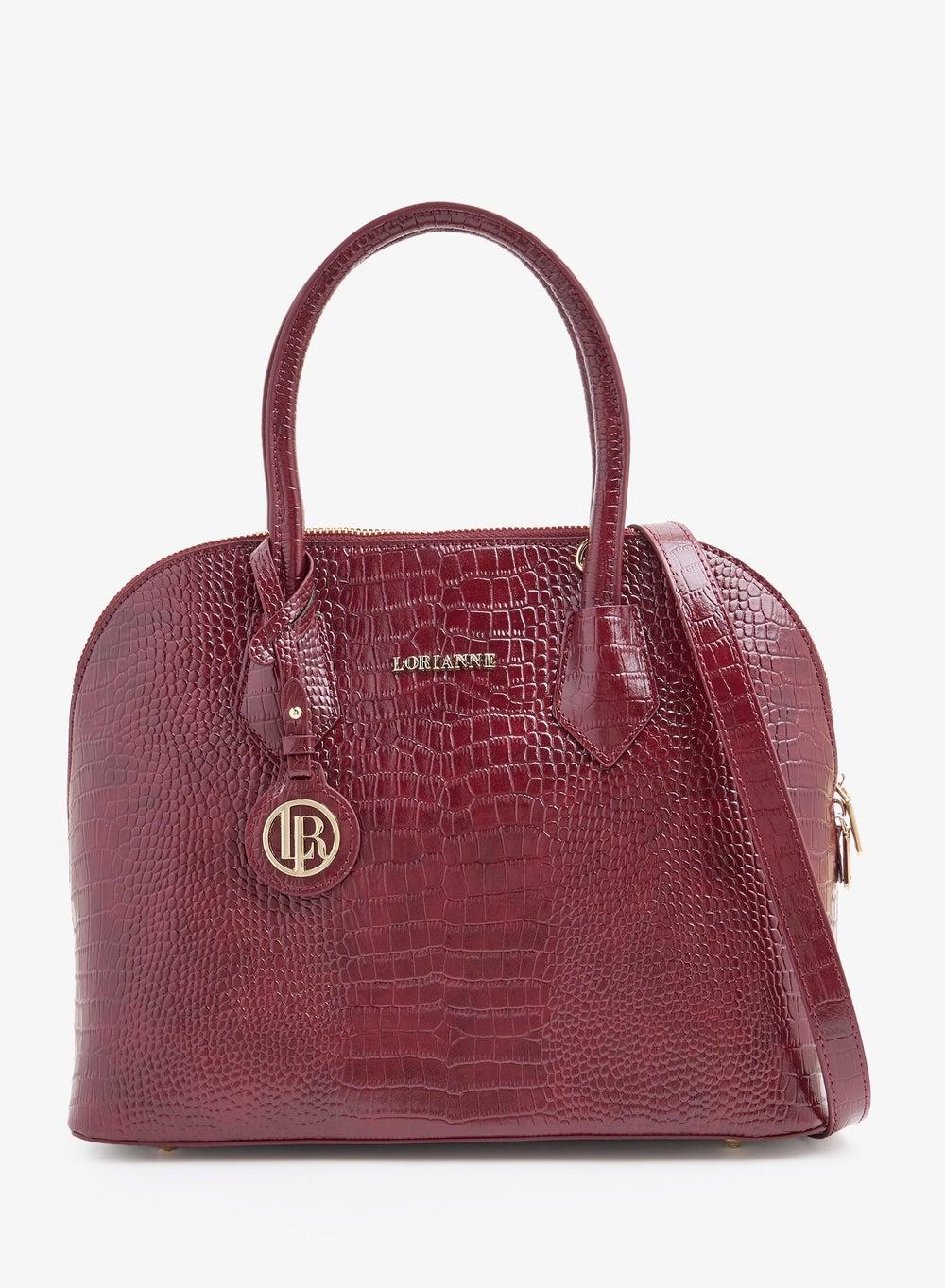 Angiola Red Croc PU Shoulder Bag - Image 1