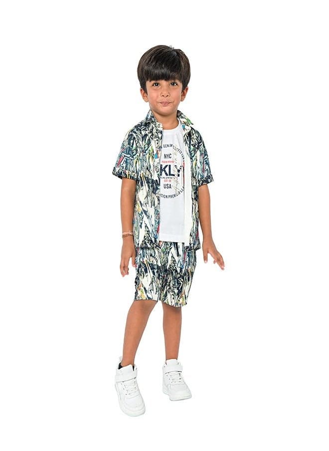 Nature Explorer Boys 3-Piece Tropical Shirt Set - Image 1