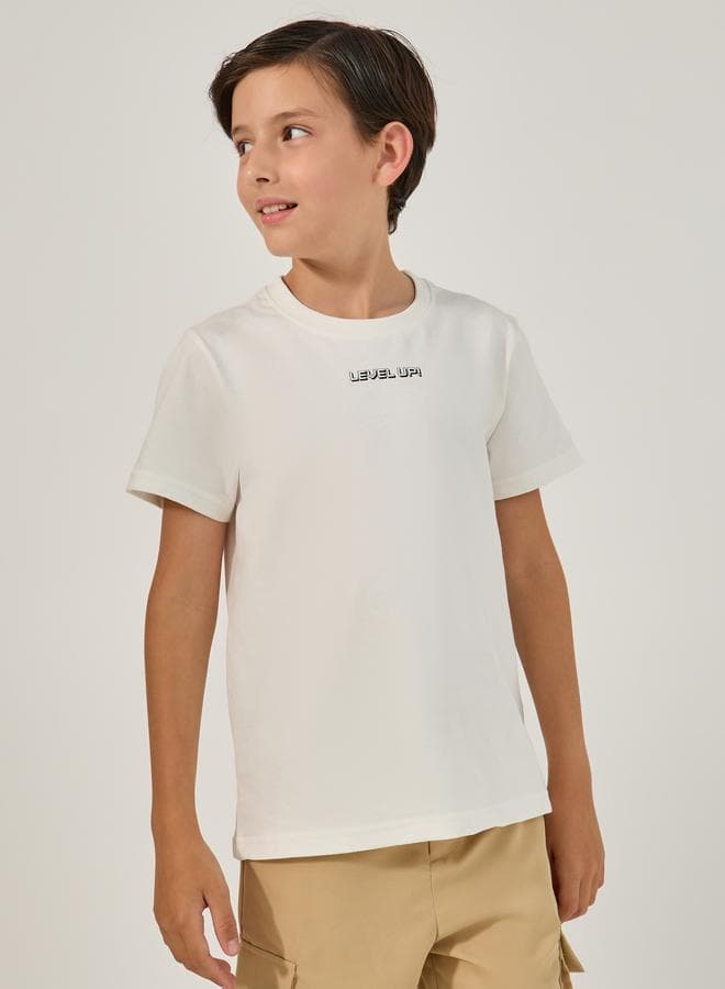 Styli Graphic Print Boys White Crew Neck T-Shirt 2112114424 - Image 1
